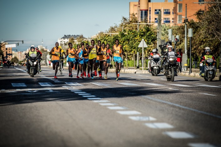 Fotografia deportiva running del Maratón de Valencia Trinidad Alfonso 2014